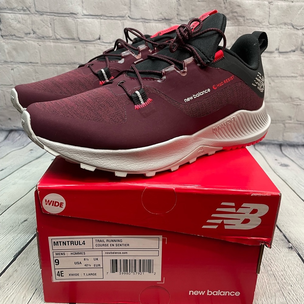 New Balance Mens Nitrel V 4 Running Shoes Burgundy MTNTRUL4 Wide 4E Mens 9.